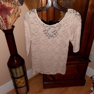 Forever 21 Women's Open-back Lace/Polyester Blouse